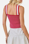 Willow Halter Neckline Contrast Stripe Sweater Top