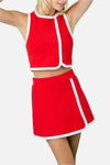 Delaney Contrast Top & Mini Skirt Set