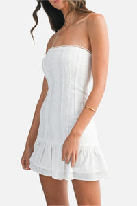 Carley Strapless Lace Trim Mini Dress