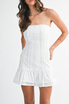 Carley Strapless Lace Trim Mini Dress