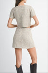 Blaine Fuzzy Crop Cardi & Mini Skirt Set