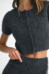 Camila Fuzzy Crop Cardi & Mini Skirt Set