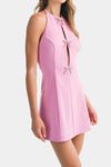 Kerry Jewel Bow Slit Mini Dress