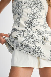 Lucy Floral Jacquard Mini Skort Dress