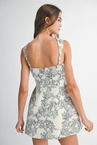 Lucy Floral Jacquard Mini Skort Dress