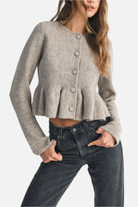 Montana Peplum Sweater Knit Top