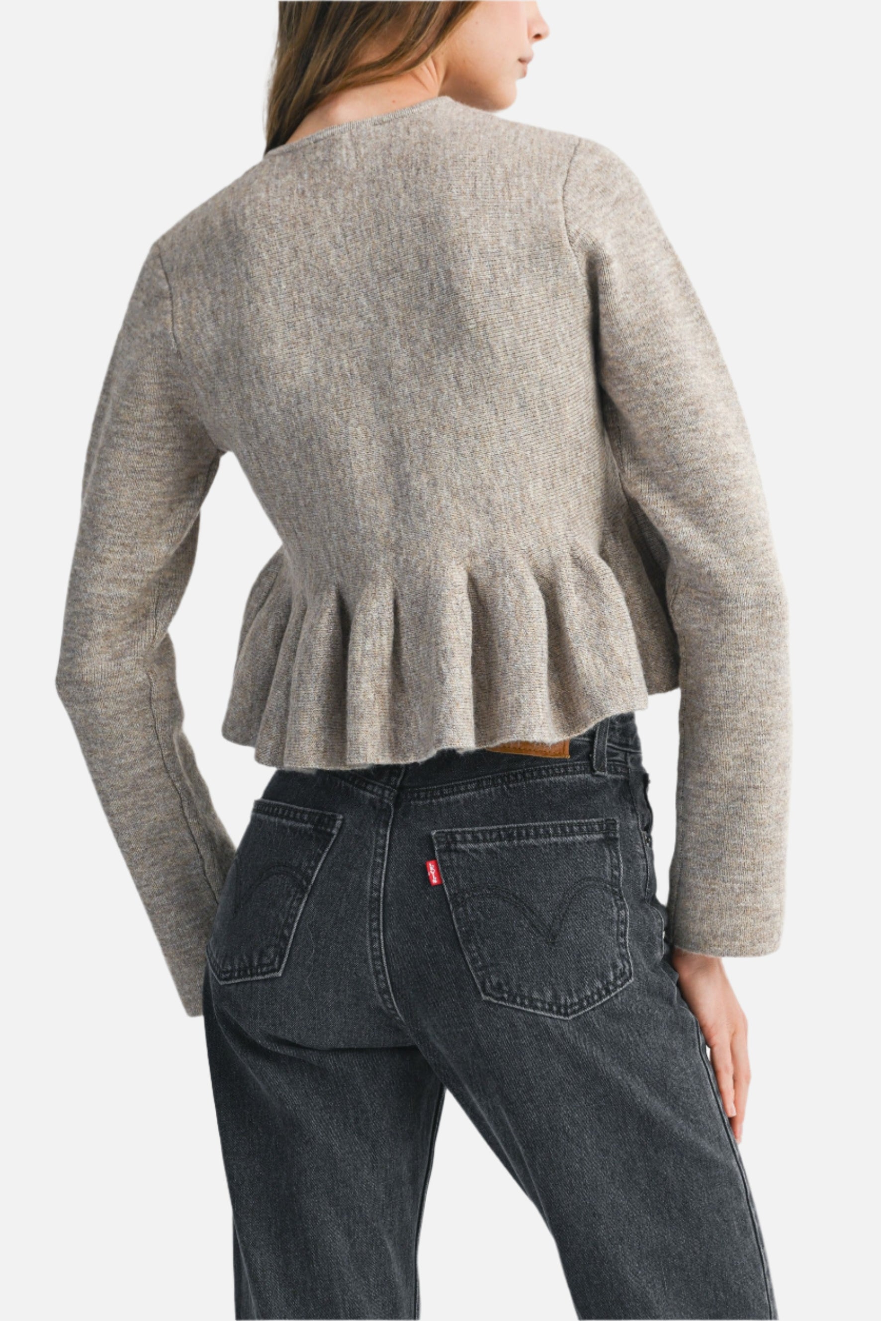 Montana Peplum Sweater Knit Top