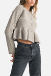 Montana Peplum Sweater Knit Top