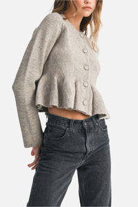 Montana Peplum Sweater Knit Top
