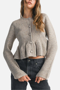 Montana Peplum Sweater Knit Top