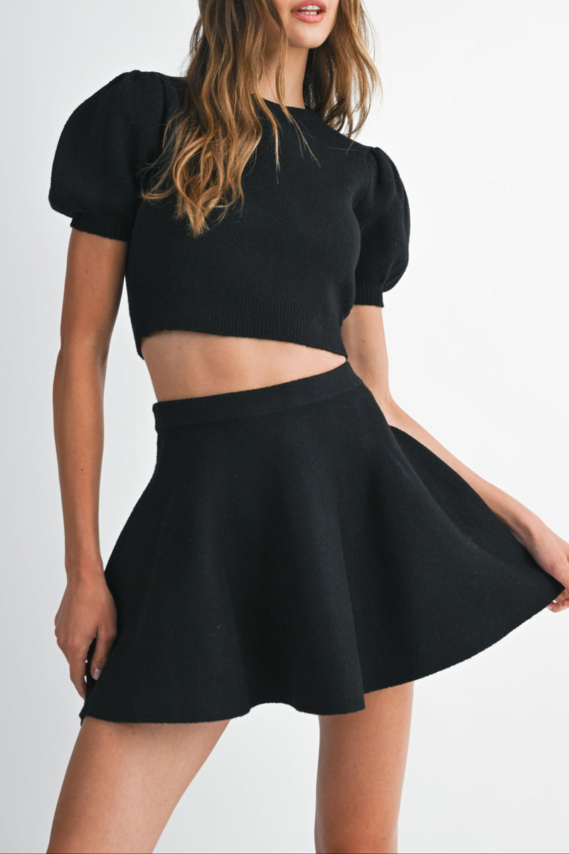 Lennyn Knit Top & Mini Skirt Set