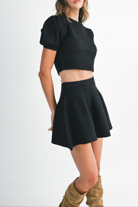 Lennyn Knit Top & Mini Skirt Set
