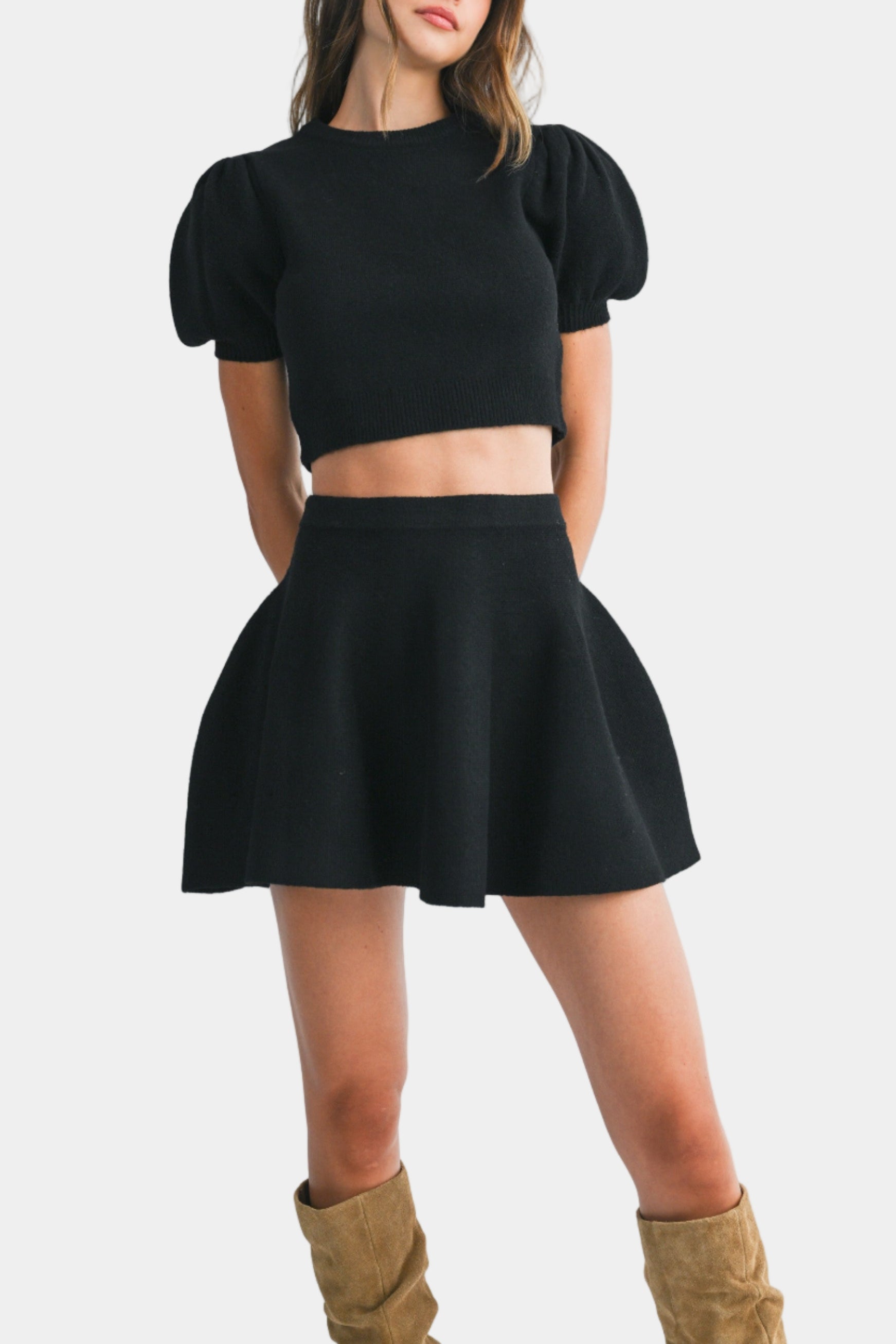 Lennyn Knit Top & Mini Skirt Set
