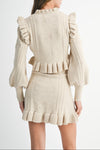 Everlyn Ruffle Knit Top & Mini Skirt Set