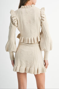 Everlyn Ruffle Knit Top & Mini Skirt Set