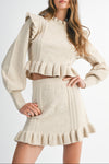 Everlyn Ruffle Knit Top & Mini Skirt Set