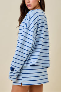 Mary Striped Sweatshirt and Mini Skort Set