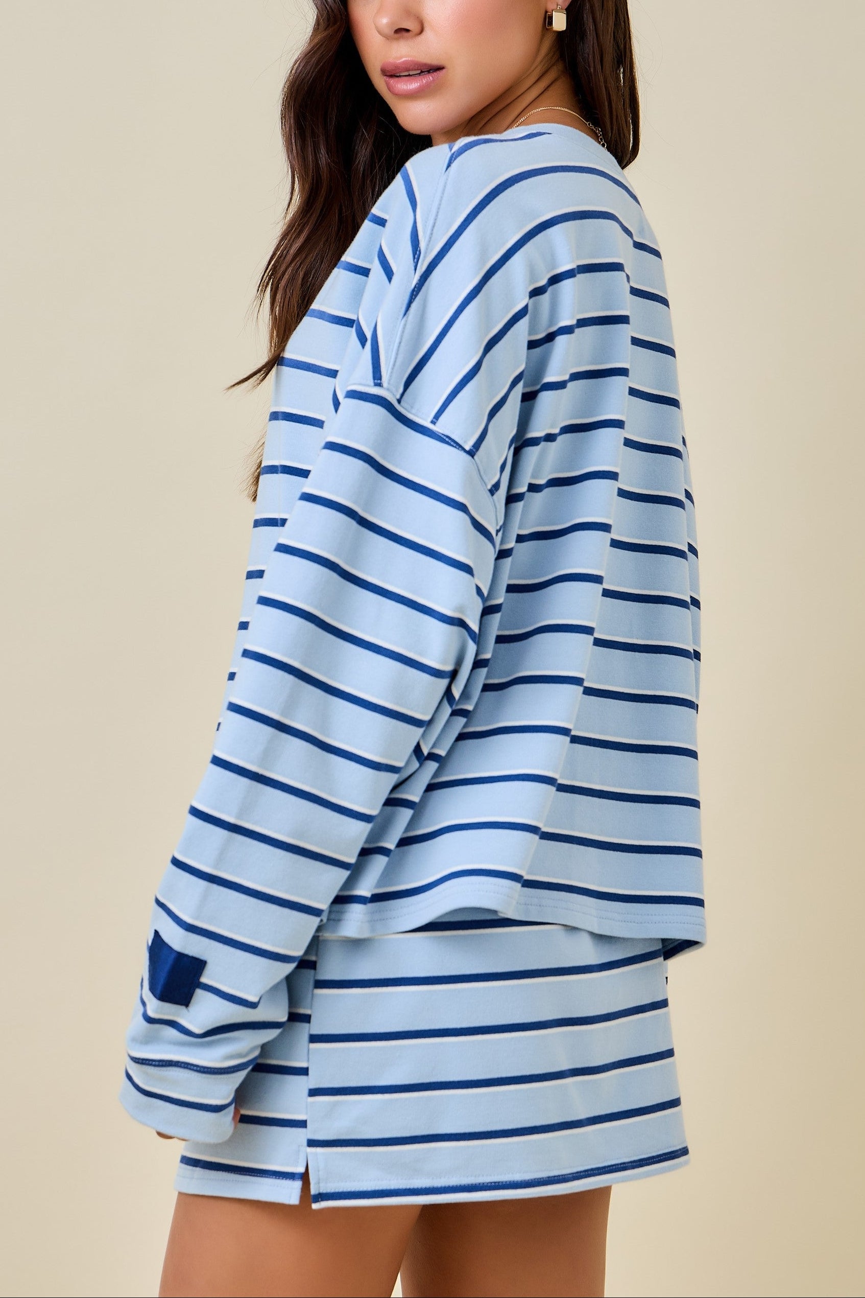 Mary Striped Sweatshirt and Mini Skort Set