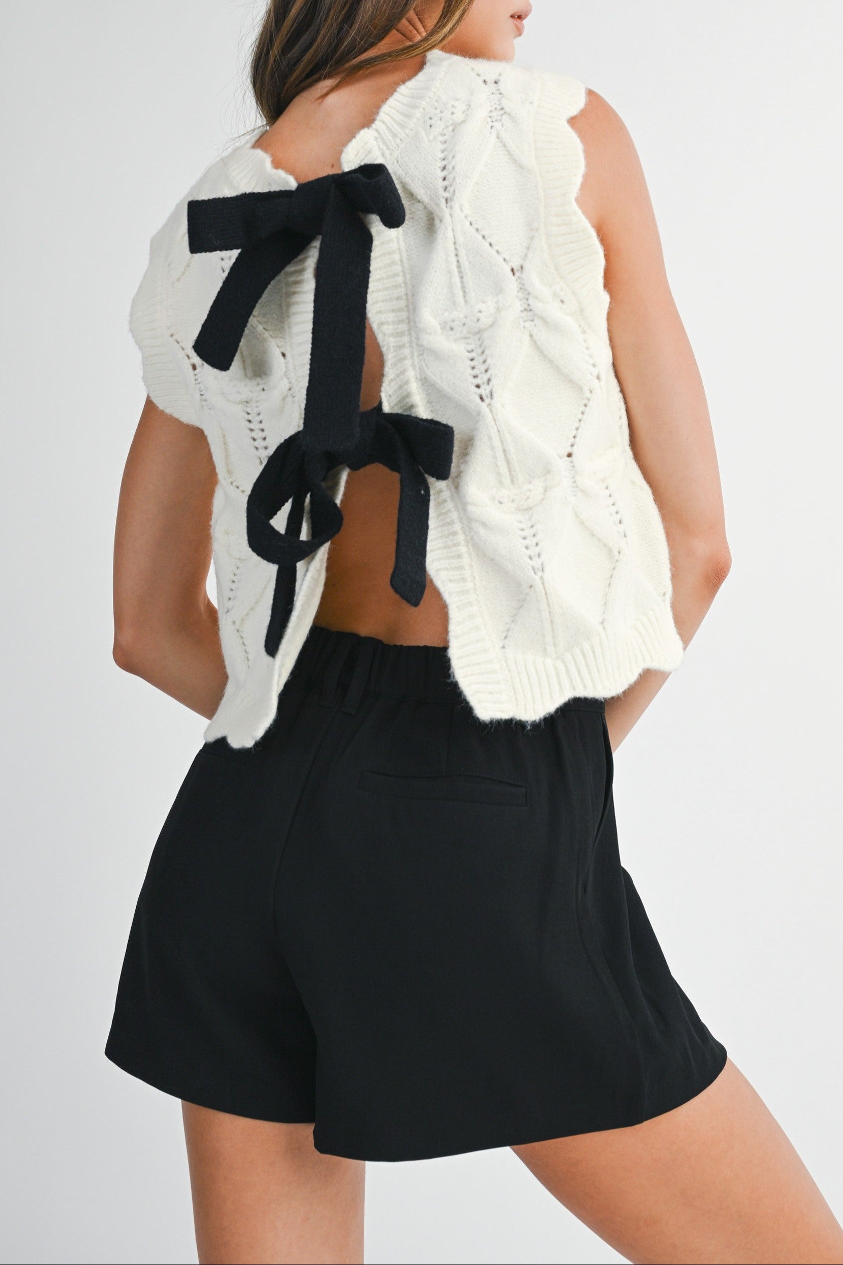 Silvie Reversible Cable Knit Vest Top