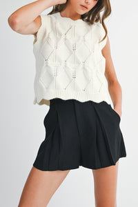 Silvie Reversible Cable Knit Vest Top