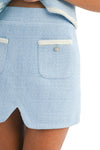 Andrea Tweed Jewel Button Top & Mini Skirt Set