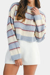 Lily Fuzzy Stripe Knit Crop Sweater