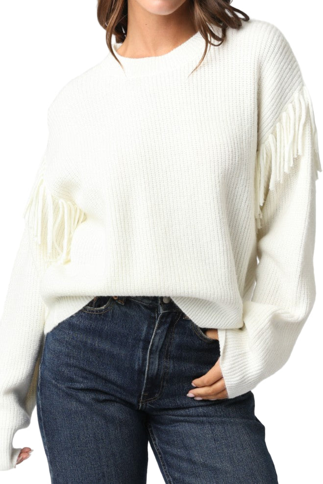 Karli Long Sleeve Fringe Sweater
