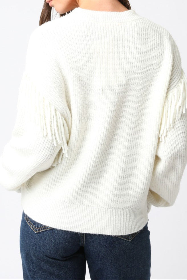 Karli Long Sleeve Fringe Sweater