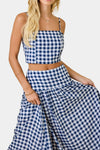 Emma Gingham Crop Top & Midi Skirt Set