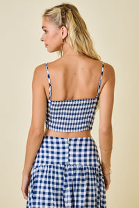 Emma Gingham Crop Top & Midi Skirt Set