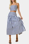 Zaila Stripe Crop Top & Maxi Skirt Set