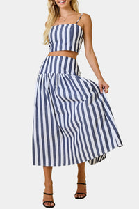 Zaila Stripe Crop Top & Maxi Skirt Set
