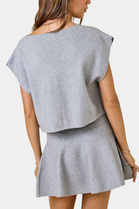 Candice Knit Top & Flared Mini Skirt Set