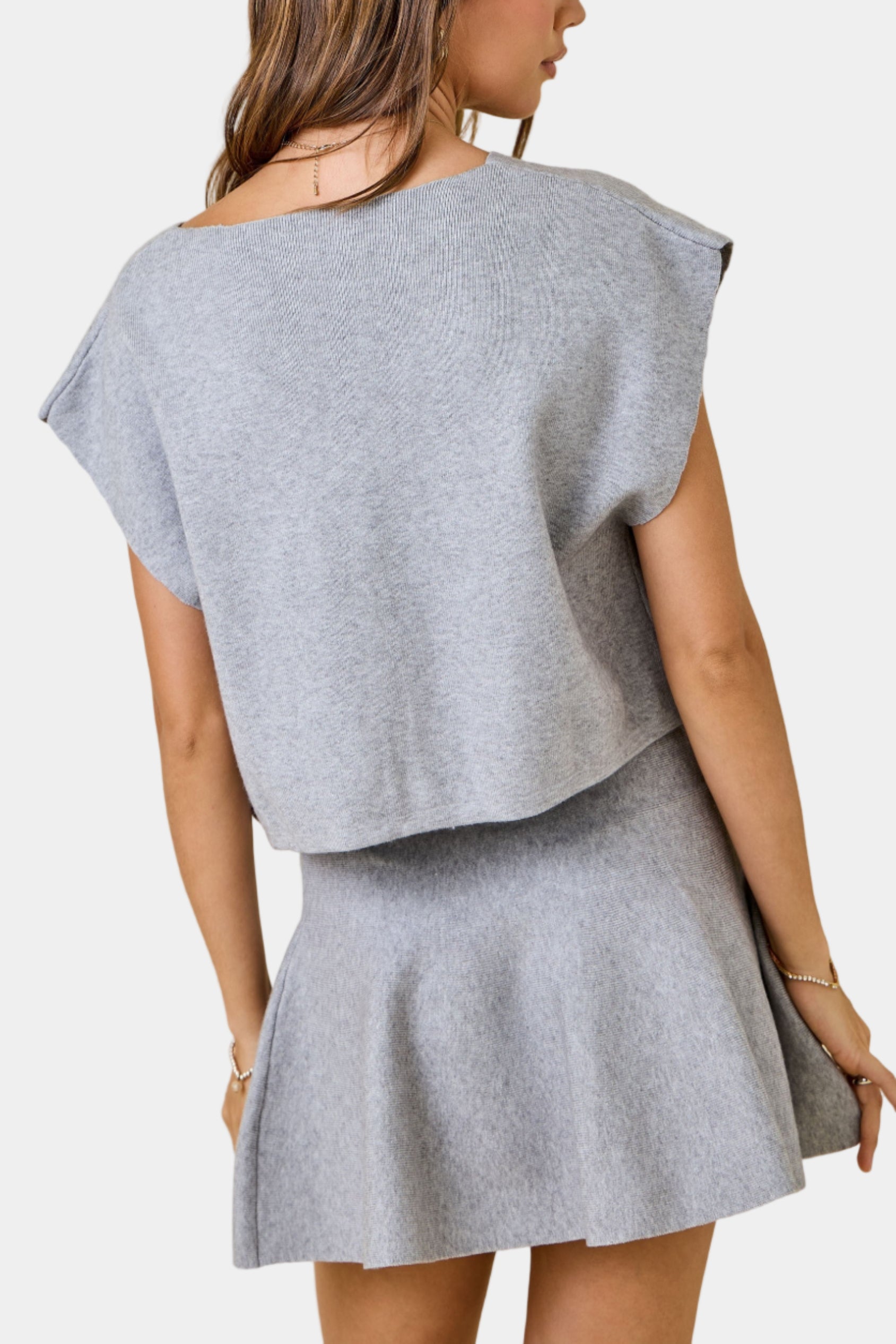 Candice Knit Top & Flared Mini Skirt Set