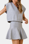 Candice Knit Top & Flared Mini Skirt Set
