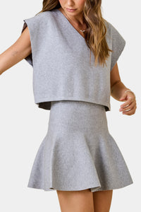 Candice Knit Top & Flared Mini Skirt Set
