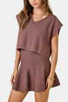 Jonni Knit Top & Flared Mini Skirt Set