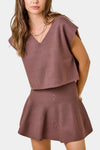 Jonni Knit Top & Flared Mini Skirt Set