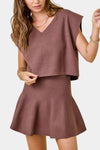 Jonni Knit Top & Flared Mini Skirt Set