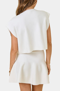 Meadow Knit Top & Flared Mini Skirt Set