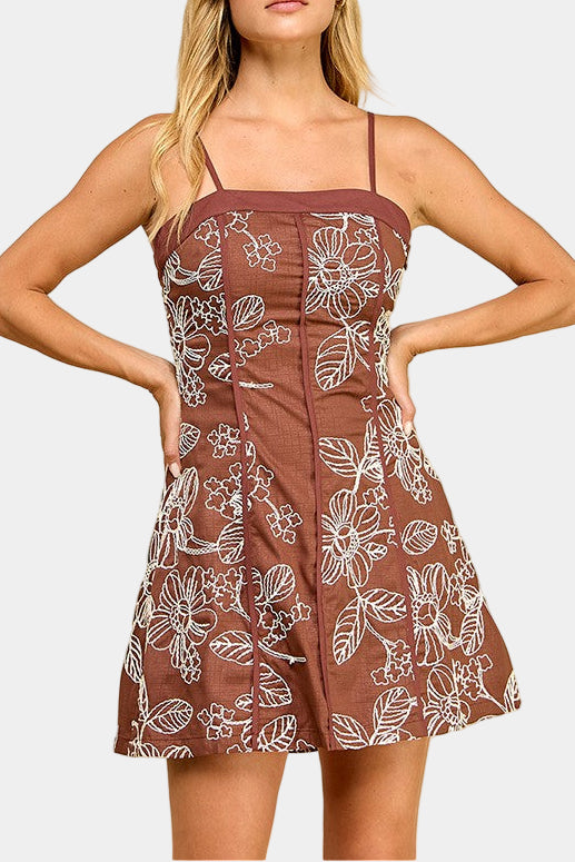 Emilia Embroidered Mini Dress