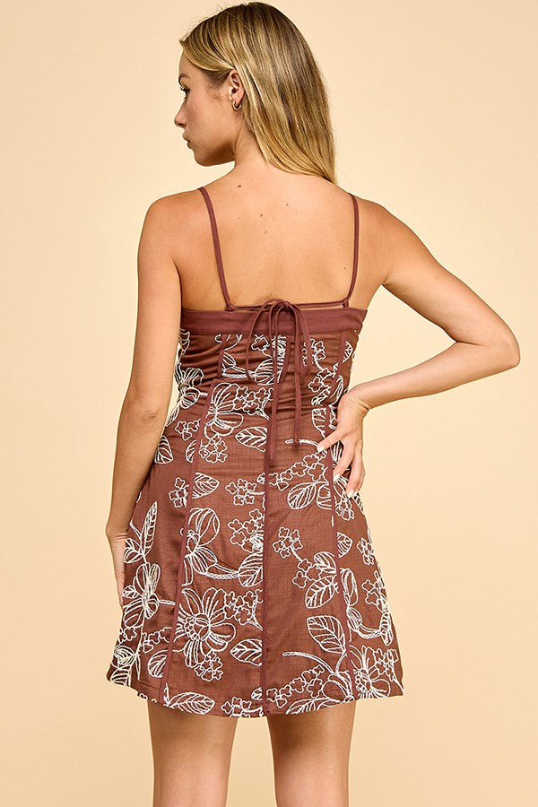 Emilia Embroidered Mini Dress