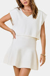 Meadow Knit Top & Flared Mini Skirt Set