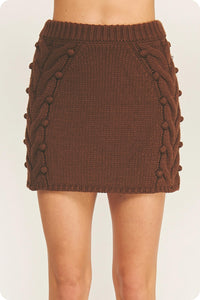Cambria Pom Pom Knit Mini Skirt