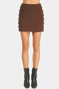 Cambria Pom Pom Knit Mini Skirt