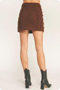 Cambria Pom Pom Knit Mini Skirt