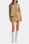 Eileen Striped Long Sleeve Shirt & Skort Set