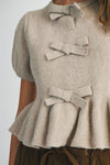 Amery Peplum Knit Bow Top