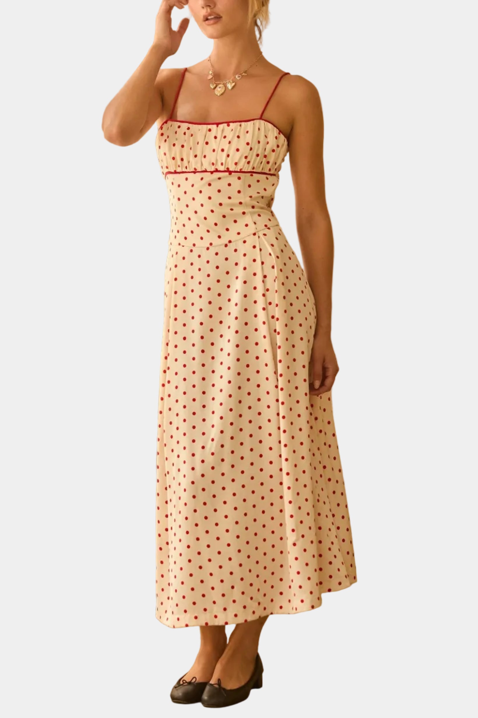 Jacey Polka Dot Midi Dress