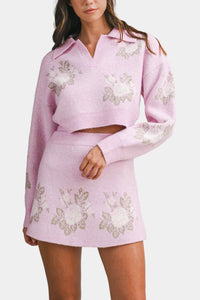 Alba Crop Sweater & Mini Skirt Set